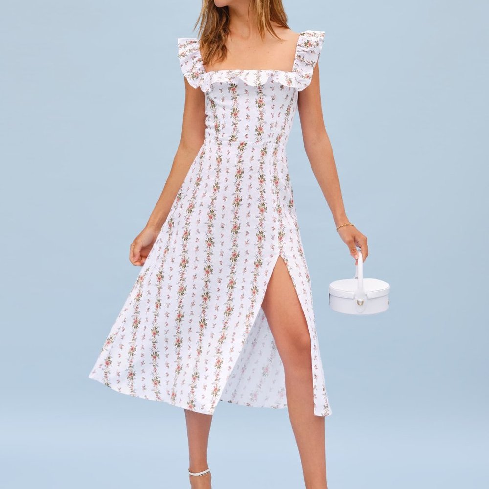 Reformation Amethyst Linen Dress - Poppyseed NWOT